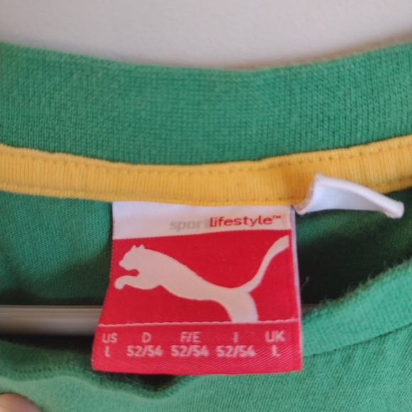 PUMA Men's Oversized Logo Tee. Jamaican Flag Colors, Green Yellow Black. 🔥LARGE - Picture 3 of 3